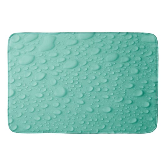 Waterdruppels op blauwe oppervlakte Badmat (Voorkant)