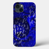 Waterdruppels op blauwe wervelkolom Case-Mate iPhone case (Achterkant)