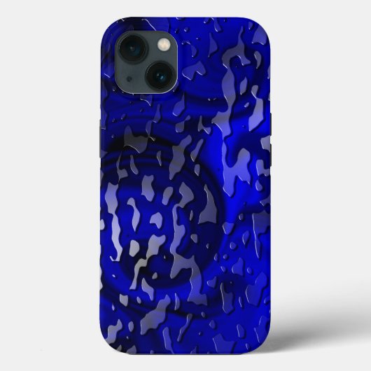 Waterdruppels op blauwe wervelkolom Case-Mate iPhone case (Achterkant)