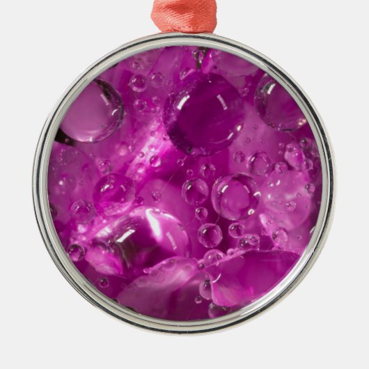 Waterdruppels op bloem, Californië Metalen Ornament (Voorkant)