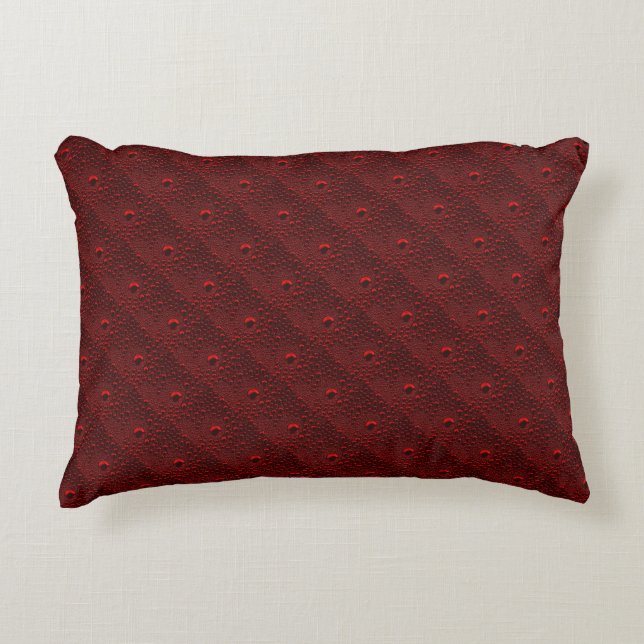 Waterdruppels op Crimson Metal Accent Kussen (Voorkant)