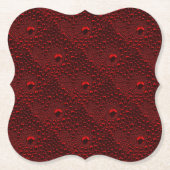 Waterdruppels op Crimson Metal Kartonnen Onderzetters (Voorkant)