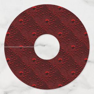 Waterdruppels op Crimson Metal Wijnglaslabel