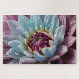 Waterdruppels op Dahlia Bloem Legpuzzel