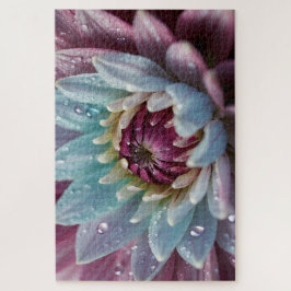 Waterdruppels op Dahlia Bloem Legpuzzel