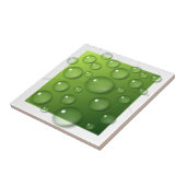 Waterdruppels op de groene vierkant achtergrond tegeltje (Zijkant)
