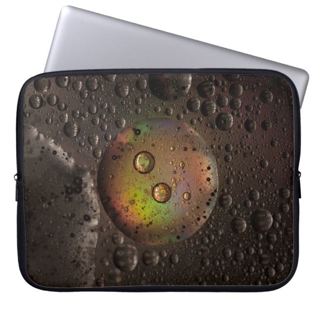 Waterdruppels op een glazen plaat laptop sleeve (Voorkant)