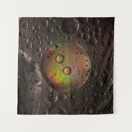 Waterdruppels op een glazen plaat wandkleed (Voorkant)