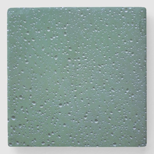 Waterdruppels op een groene achtergrond stenen onderzetter (Voorkant)