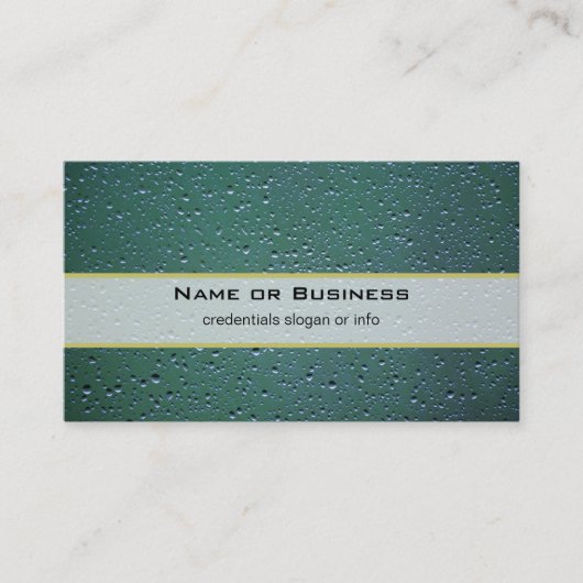 Waterdruppels op een groene achtergrond visitekaartje (Voorkant)
