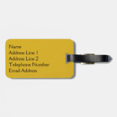 Waterdruppels op elegante gele roos bagagelabel (Achterkant horizontaal)