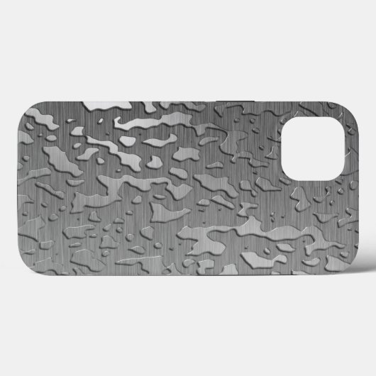 Waterdruppels op geborsteld metaal Case-Mate iPhone case (Achterkant (horizontaal))