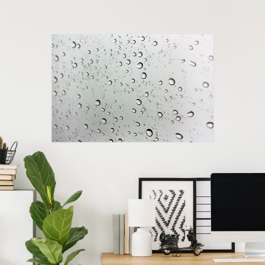 Waterdruppels op glas poster (Thuiskantoor)