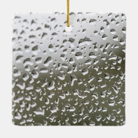 Waterdruppels op glas, Regen druppels op glas Keramisch Ornament (Achterkant)