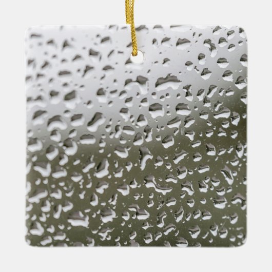Waterdruppels op glas, Regen druppels op glas Keramisch Ornament (Voorkant)