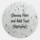 Waterdruppels op glas ronde sticker (Voorkant)