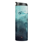 Waterdruppels op glas thermosbeker (Geroteerd rechts)