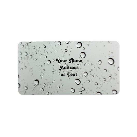 Waterdruppels op glasachtergrond etiket (Voorkant)