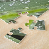 Waterdruppels op gras legpuzzel (Zijkant)