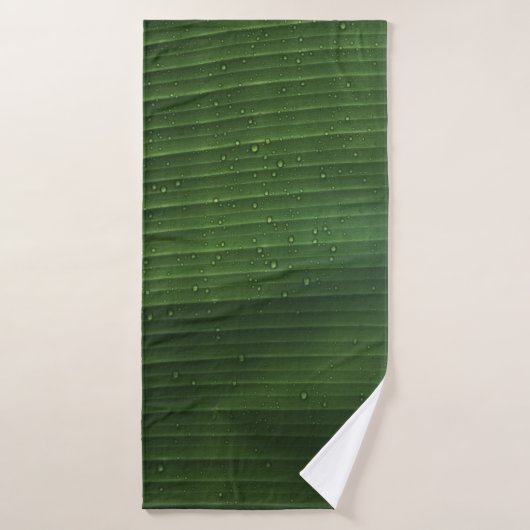 Waterdruppels op groen blad badhanddoek (Badhanddoek)
