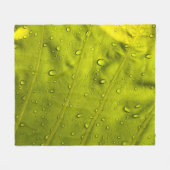 Waterdruppels op groen blad fleece deken (Voorkant (Horizontaal))