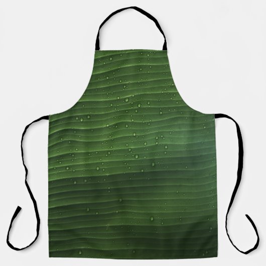 Waterdruppels op groen blad schort (Voorkant)