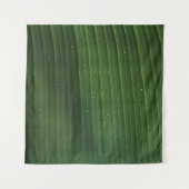 Waterdruppels op groen blad wandkleed (Voorkant (horizontaal))