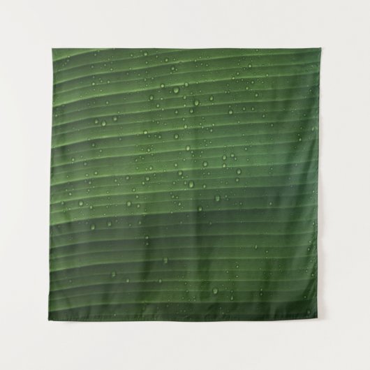 Waterdruppels op groen blad wandkleed (Voorkant)