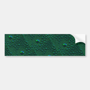 Waterdruppels op groen metaal bumpersticker