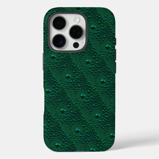 Waterdruppels op groen metaal Case-Mate iPhone case (Achterkant)