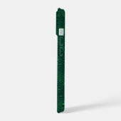 Waterdruppels op groen metaal iPhone 15 case (Linkerkant)