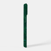 Waterdruppels op groen metaal iPhone 15 case (Rechterkant)