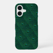Waterdruppels op groen metaal iPhone 16 hoesje (Achterkant)