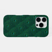 Waterdruppels op groen metaal iPhone hoesje (Achterkant horizontaal)