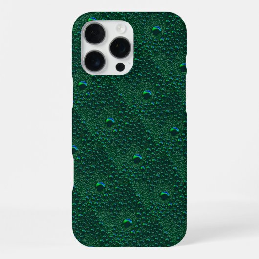 Waterdruppels op groen metaal iPhone hoesje (Achterkant)