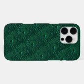 Waterdruppels op groen metaal iPhone hoesje (Achterkant horizontaal)