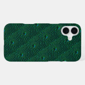 Waterdruppels op groen metaal iPhone hoesje (Achterkant horizontaal)