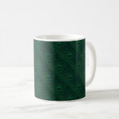 Waterdruppels op groen metaal koffiemok (Voorkant rechts)