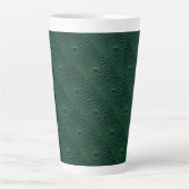 Waterdruppels op groen metaal latte mok (Voorkant)