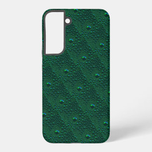 Waterdruppels op groen metaal samsung galaxy hoesje