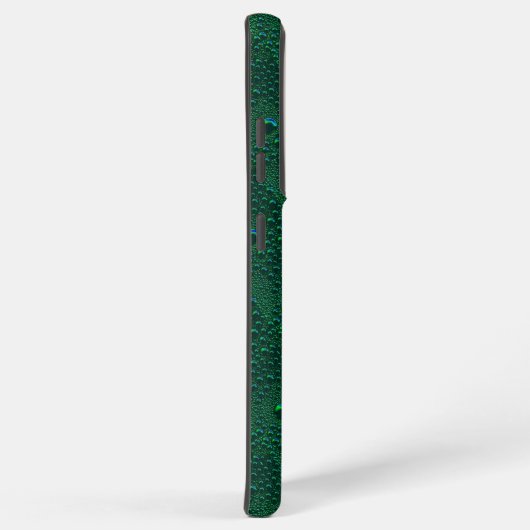 Waterdruppels op groen metaal samsung galaxy hoesje (Rechterkant)