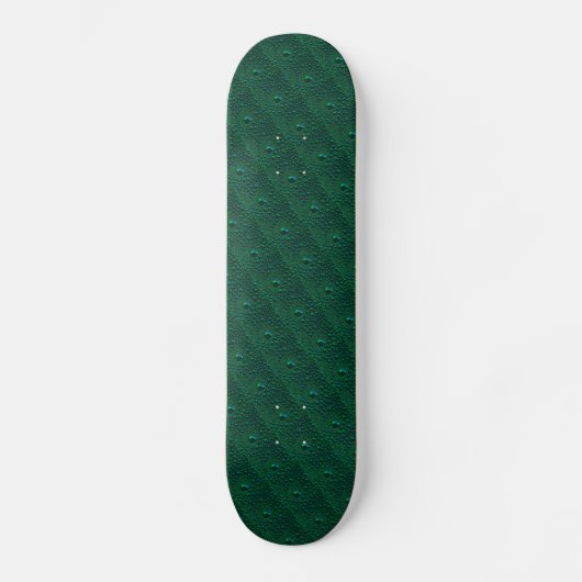 Waterdruppels op groen metaal skateboard (Voorkant)