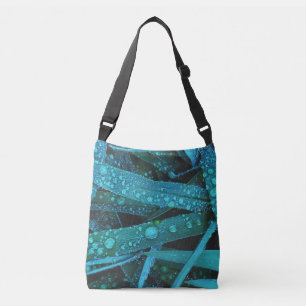 Waterdruppels op messen van groen Plant Crossbody Tas