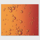 Waterdruppels op oranje oppervlak cadeaupapier (Vlak)