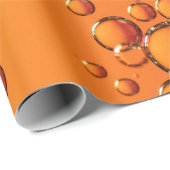 Waterdruppels op oranje oppervlak cadeaupapier (Rol Hoek)