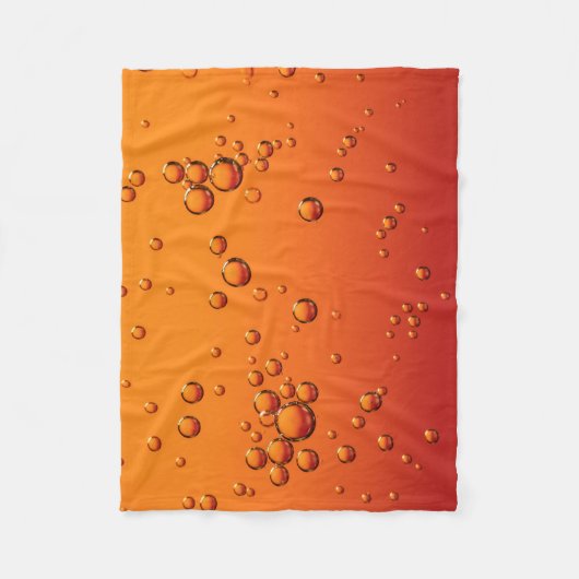 Waterdruppels op oranje oppervlak fleece deken (Voorkant)