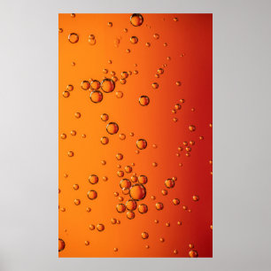 Waterdruppels op oranje oppervlak poster