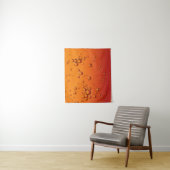 Waterdruppels op oranje oppervlak wandkleed (In situ)