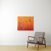 Waterdruppels op oranje oppervlak wandkleed (In Situ (horizontaal))