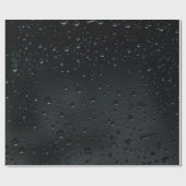 waterdruppels op zwart raam cadeaupapier (Vlak)